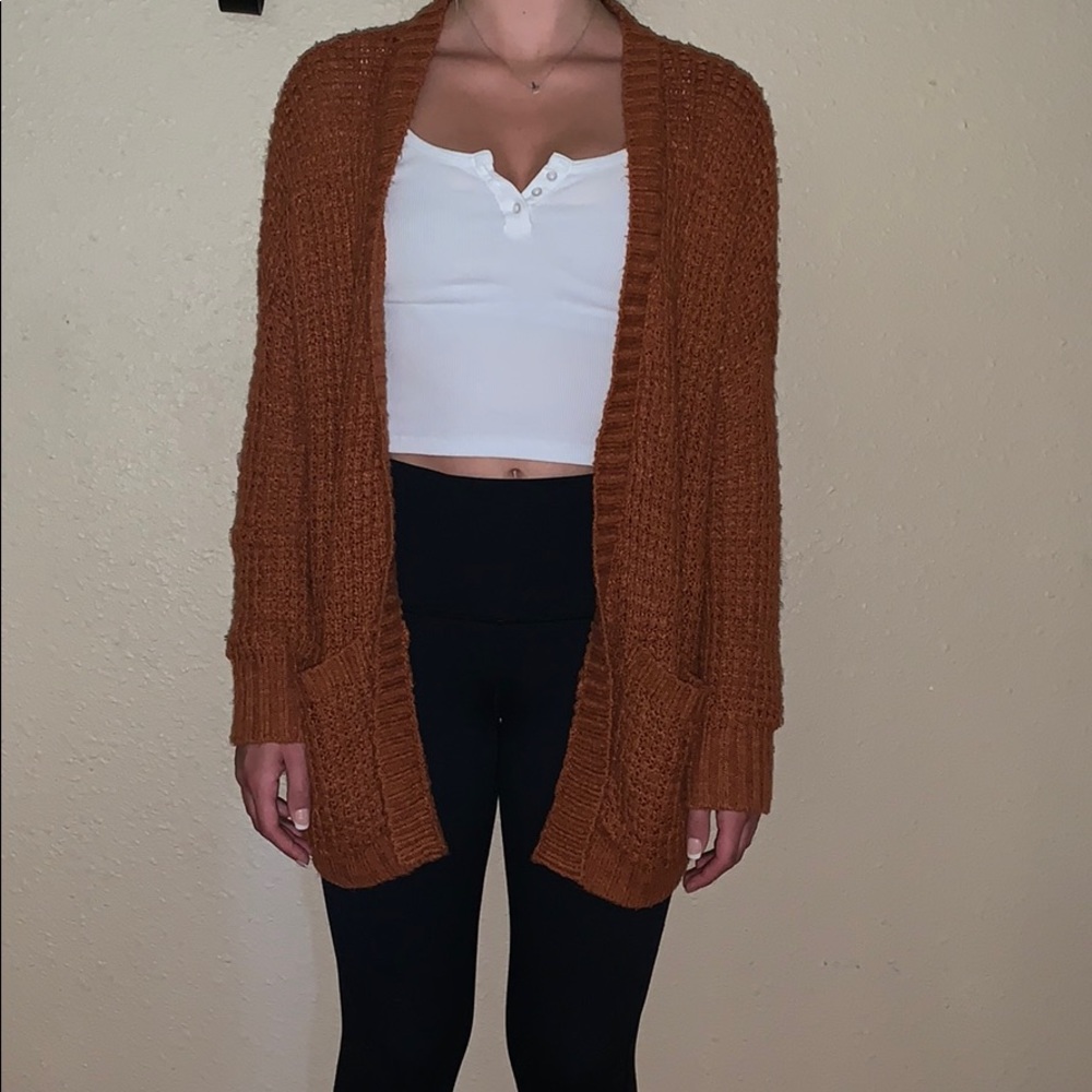 Burnt Orange Knit Cardigan